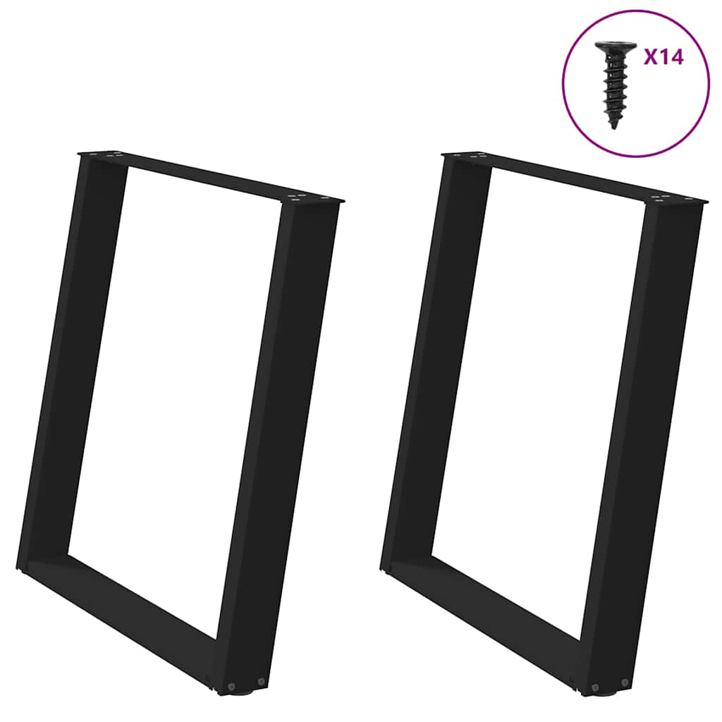 Coffee Table Legs U-Shaped 2 Pcs Steel Steel
