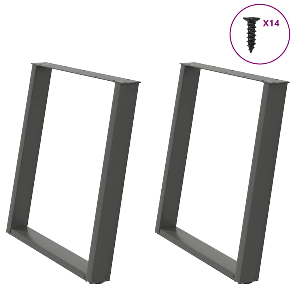 Coffee Table Legs U-Shaped 2 Pcs Steel Steel