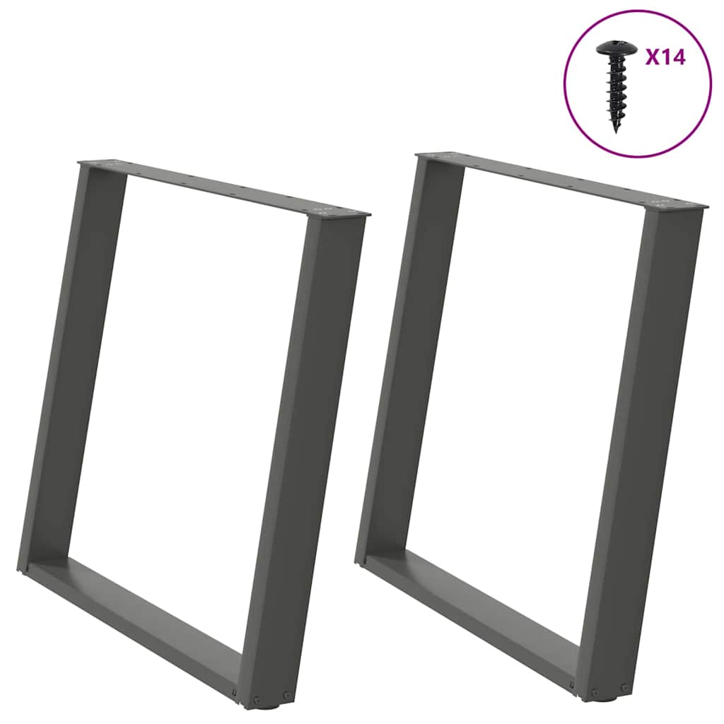 Coffee Table Legs U-Shaped 2 Pcs Steel Steel