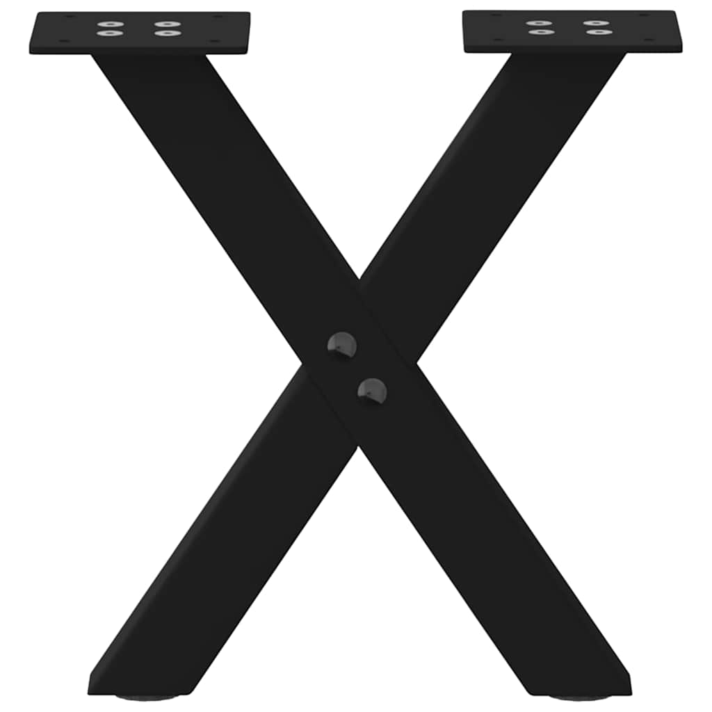 Table Legs Coffee X-Shaped 2 Pcs Steel 37X(30-31) Cm Black White Natural Black 3