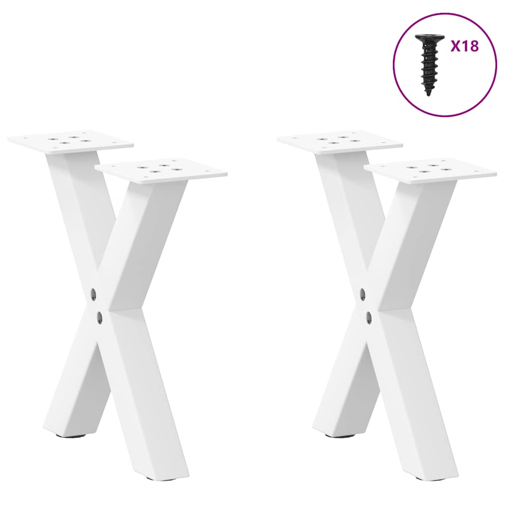 Table Legs Coffee X-Shaped 2 Pcs Steel 37X(30-31) Cm Black White Natural Black 3