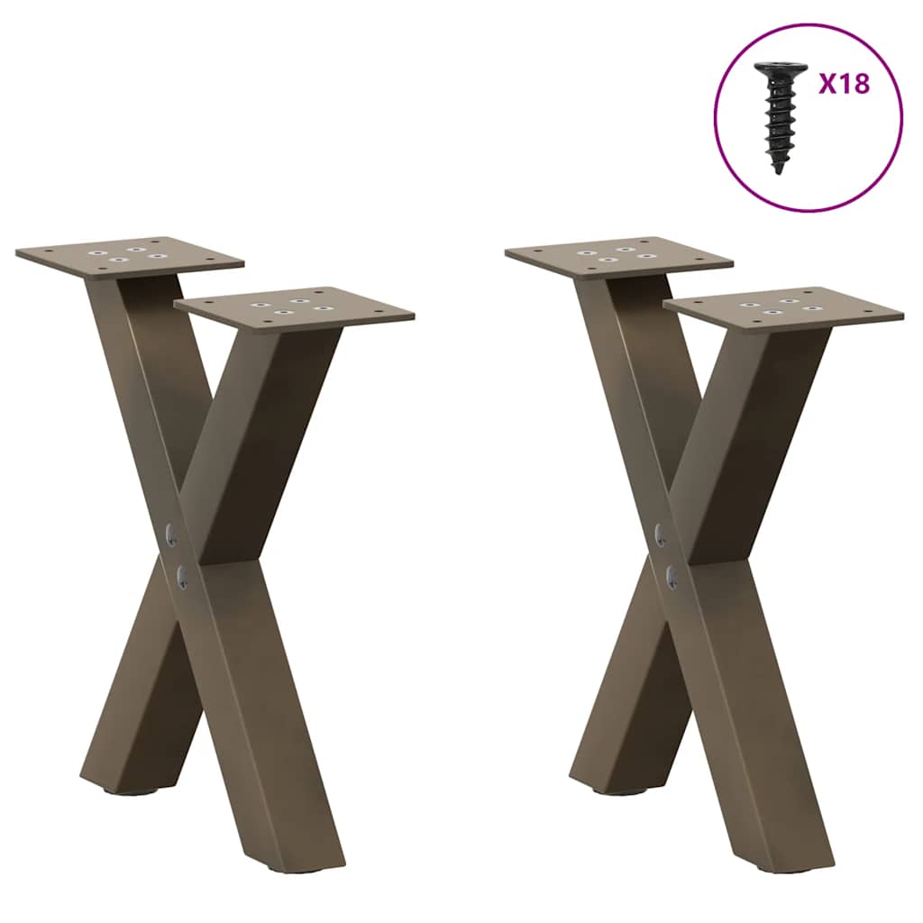 Table Legs Coffee X-Shaped 2 Pcs Steel 37X(30-31) Cm Black White Natural Black 3