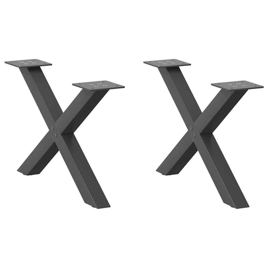 Coffee Table Legs X-Shaped 2 Pcs Steel 37X(30-31) Cm Steel