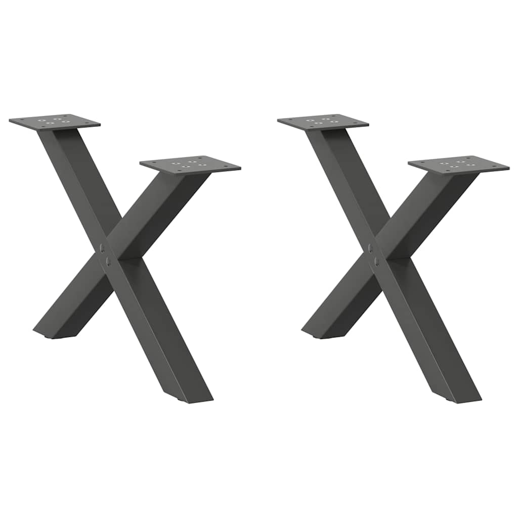 Coffee Table Legs X-Shaped 2 Pcs Steel 37X(30-31) Cm Steel