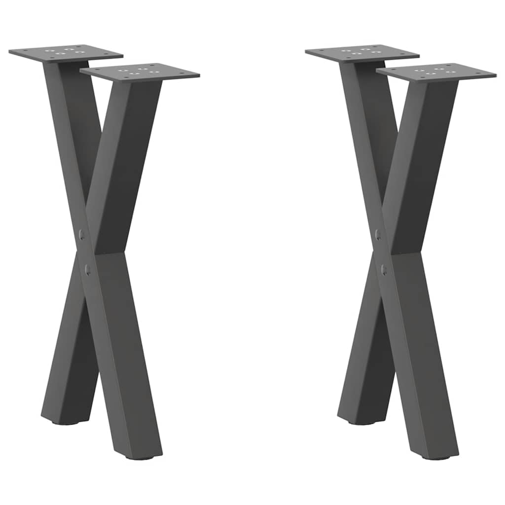 Coffee Table Legs X-Shaped 2 Pcs Steel 37X(30-31) Cm Steel