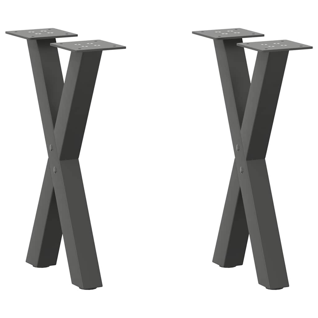 Coffee Table Legs X-Shaped 2 Pcs Steel 37X(30-31) Cm Steel