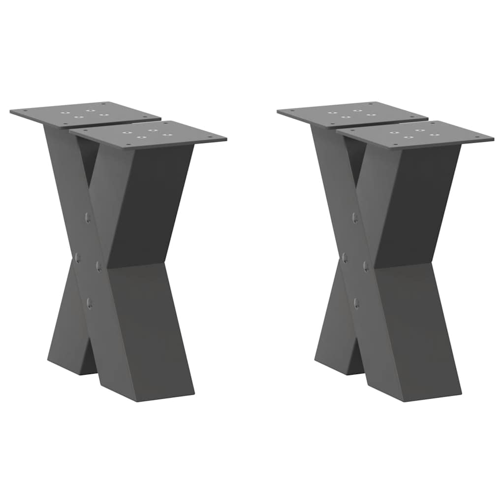 Coffee Table Legs X-Shaped 2 Pcs Steel 37X(30-31) Cm Steel