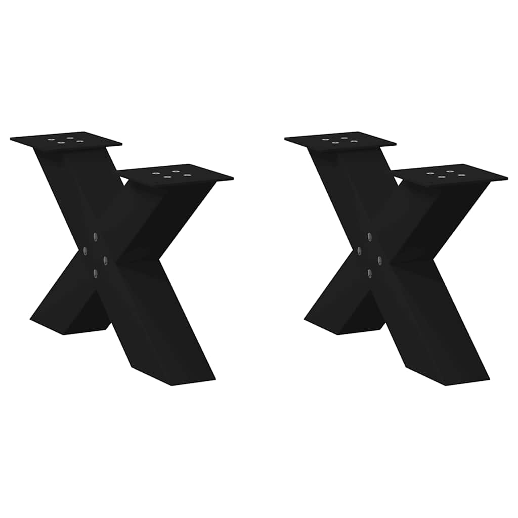 Coffee Table Legs X-Shaped 2 Pcs Steel 37X(30-31) Cm Steel