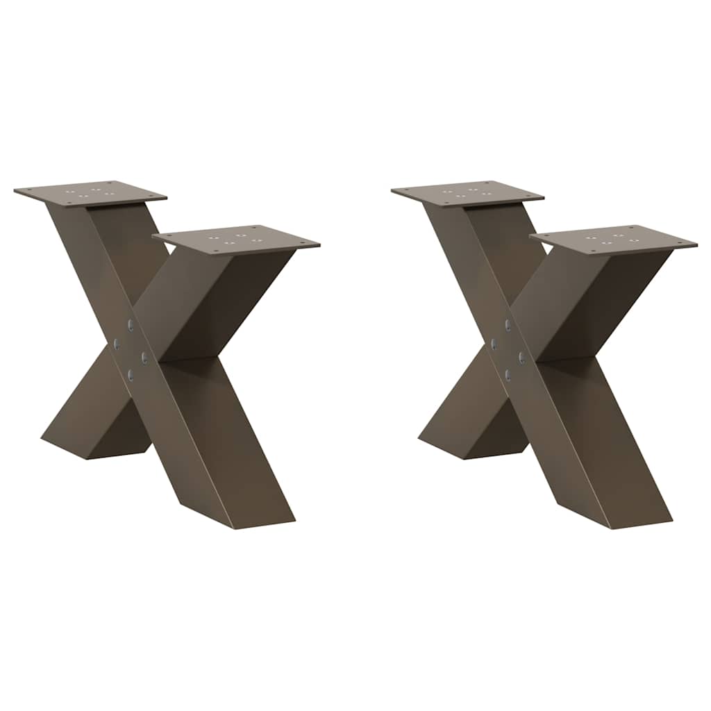 Coffee Table Legs X-Shaped 2 Pcs Steel 37X(30-31) Cm Steel
