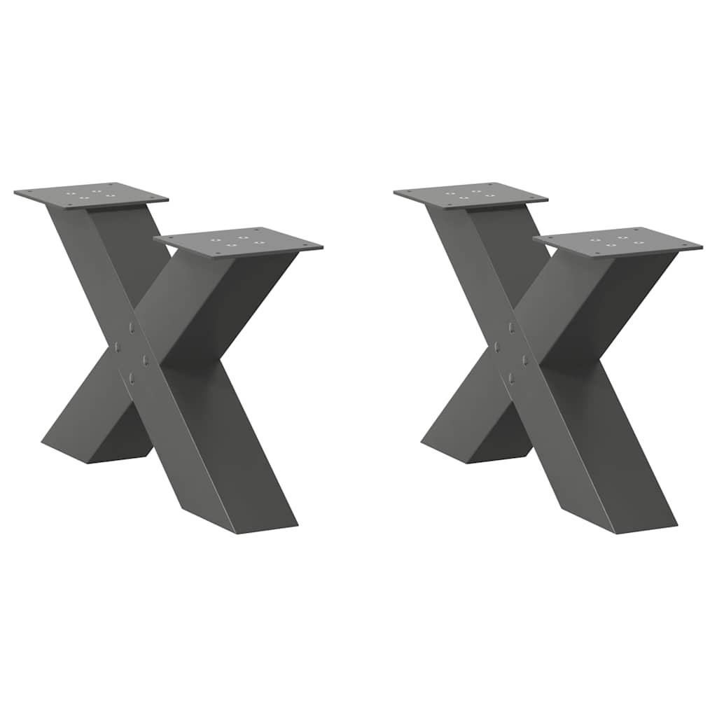Coffee Table Legs X-Shaped 2 Pcs Steel 37X(30-31) Cm Steel