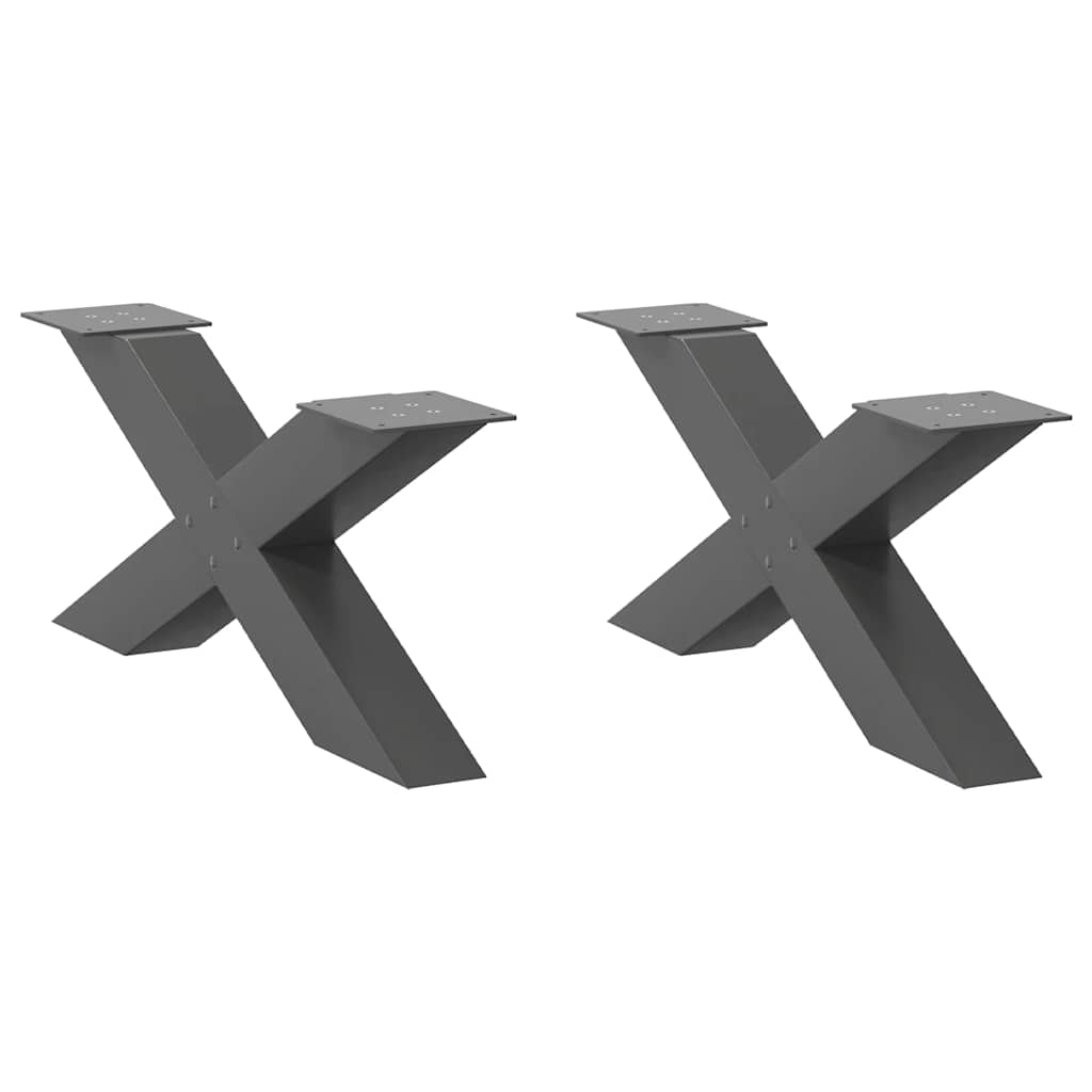 Coffee Table Legs X-Shaped 2 Pcs Steel 37X(30-31) Cm Steel