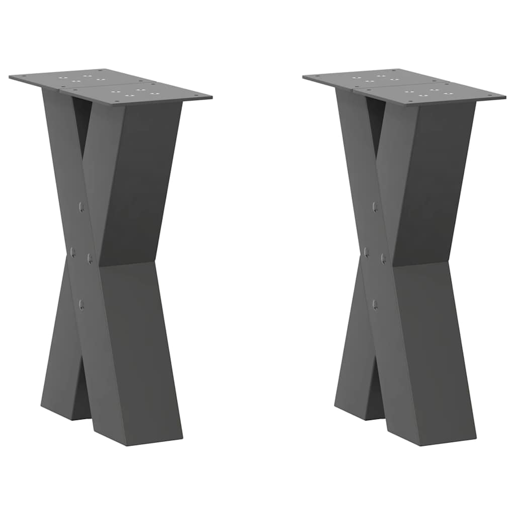 Coffee Table Legs X-Shaped 2 Pcs Steel 37X(30-31) Cm Steel