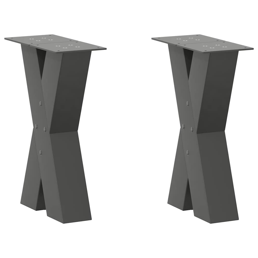 Coffee Table Legs X-Shaped 2 Pcs Steel 37X(30-31) Cm Steel