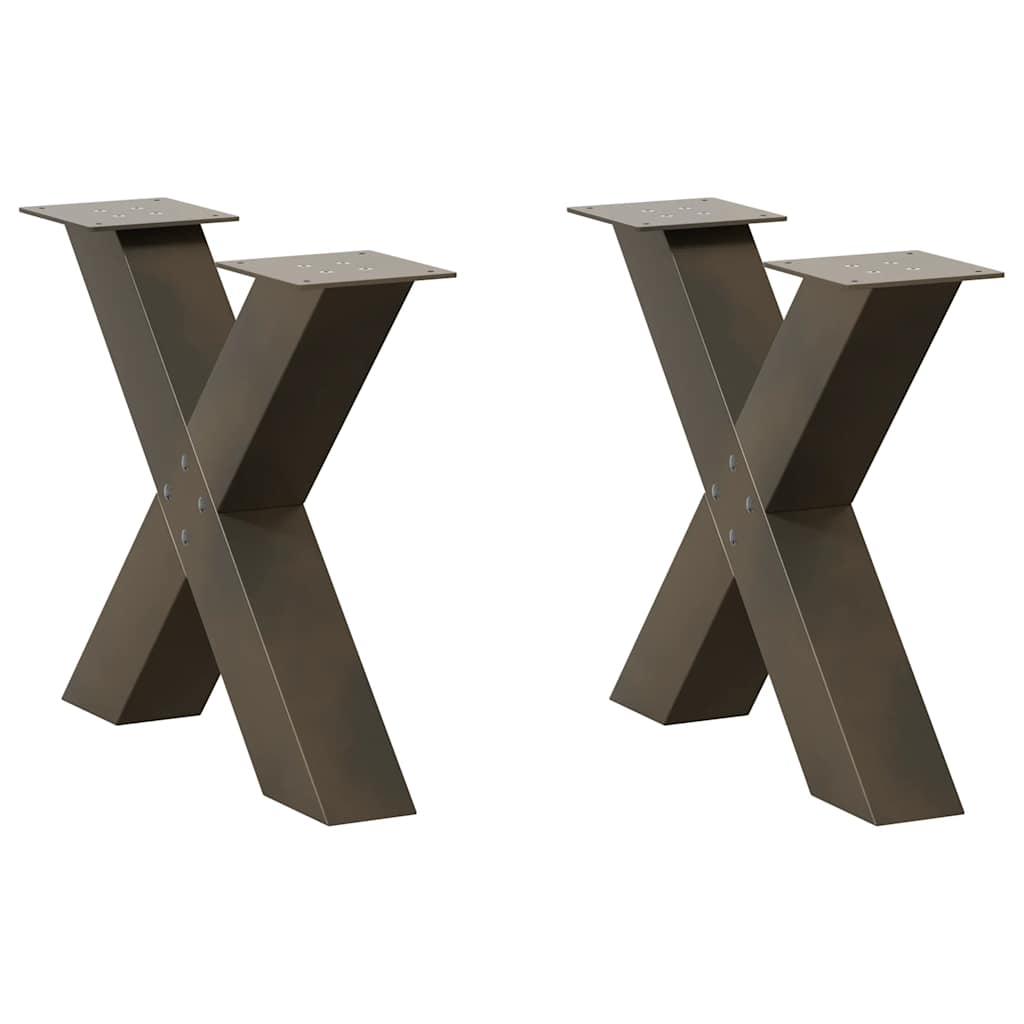 Coffee Table Legs X-Shaped 2 Pcs Steel 37X(30-31) Cm Steel