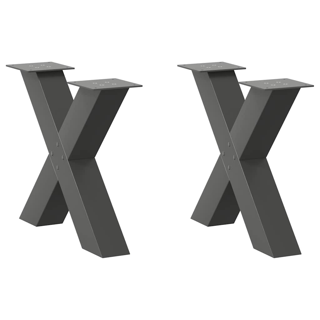 Coffee Table Legs X-Shaped 2 Pcs Steel 37X(30-31) Cm Steel