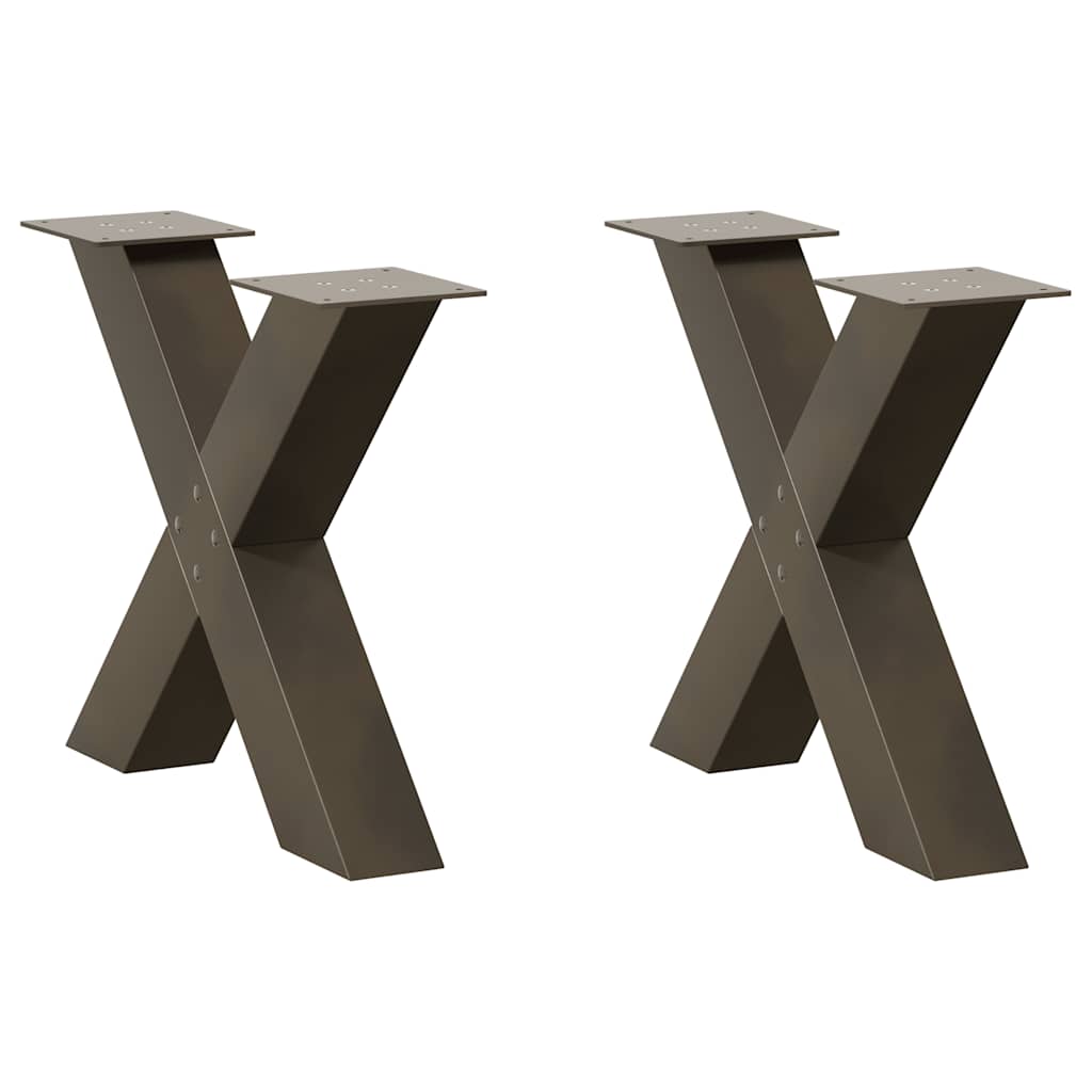 Coffee Table Legs X-Shaped 2 Pcs Steel 37X(30-31) Cm Steel