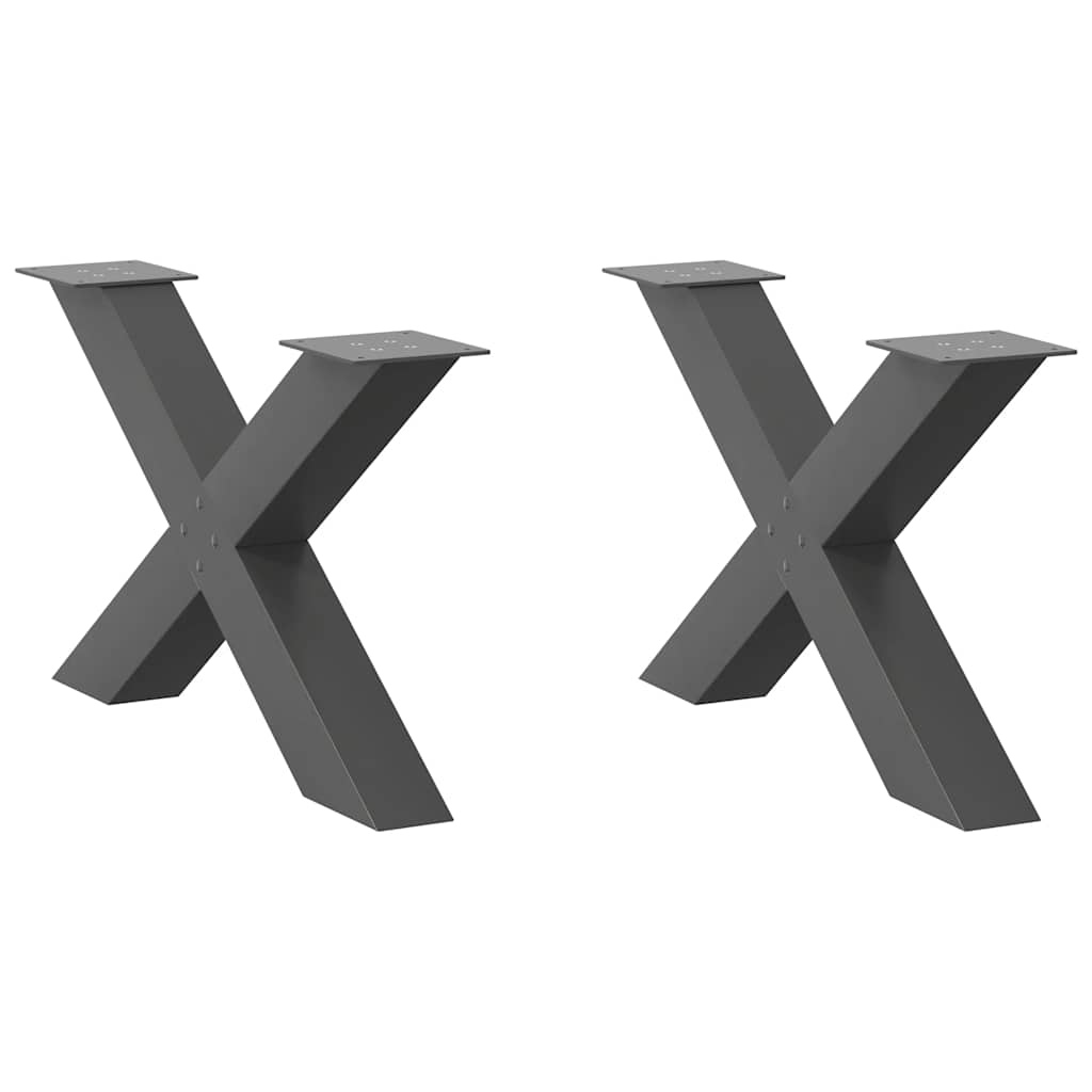 Coffee Table Legs X-Shaped 2 Pcs Steel 37X(30-31) Cm Steel