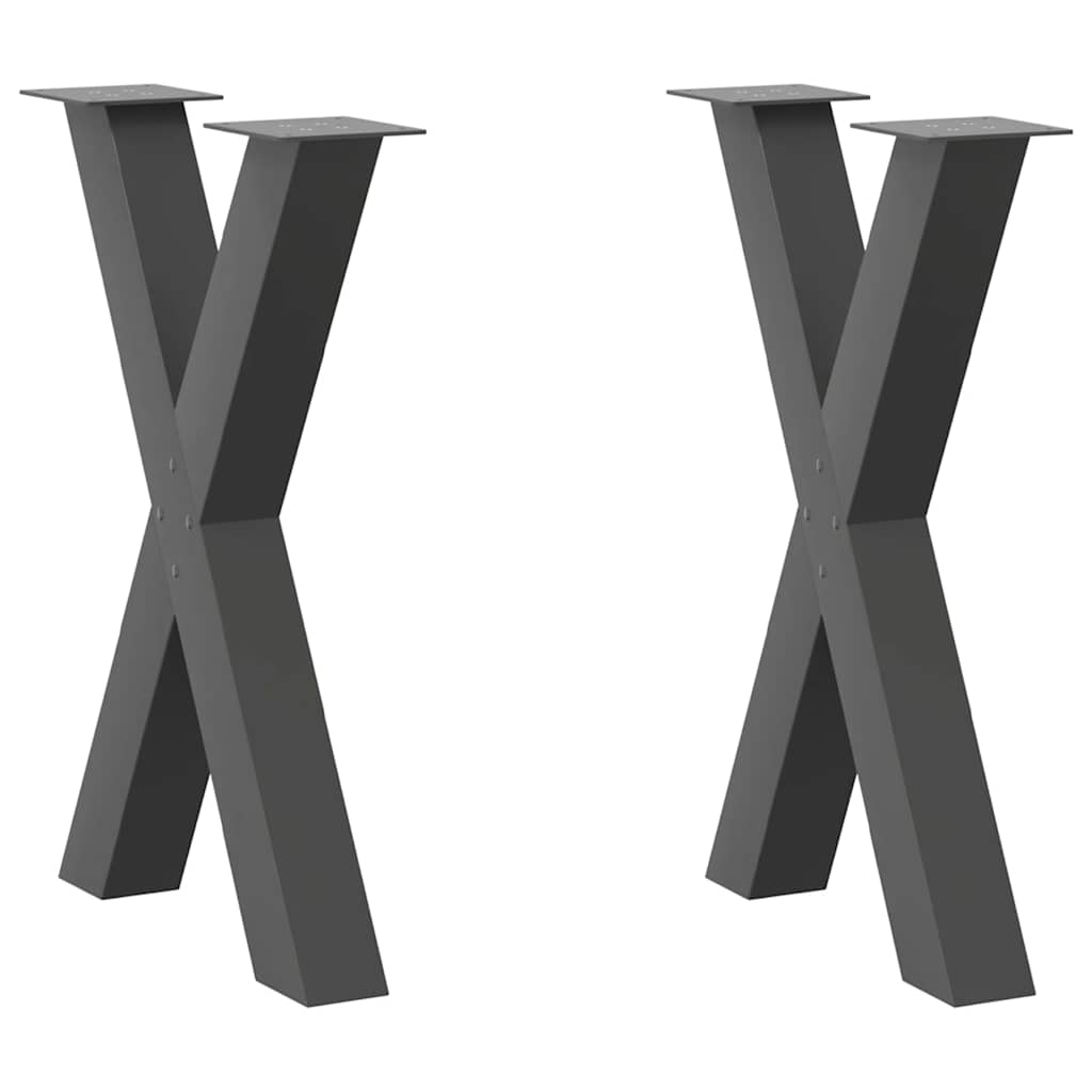 Coffee Table Legs X-Shaped 2 Pcs Steel 37X(30-31) Cm Steel