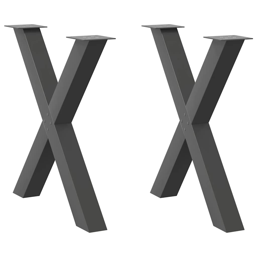Coffee Table Legs X-Shaped 2 Pcs Steel 37X(30-31) Cm Steel