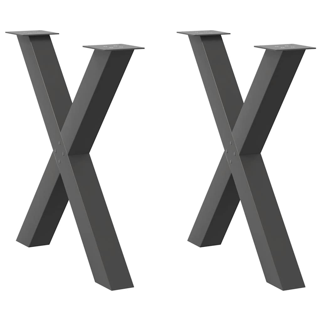 Coffee Table Legs X-Shaped 2 Pcs Steel 37X(30-31) Cm Steel