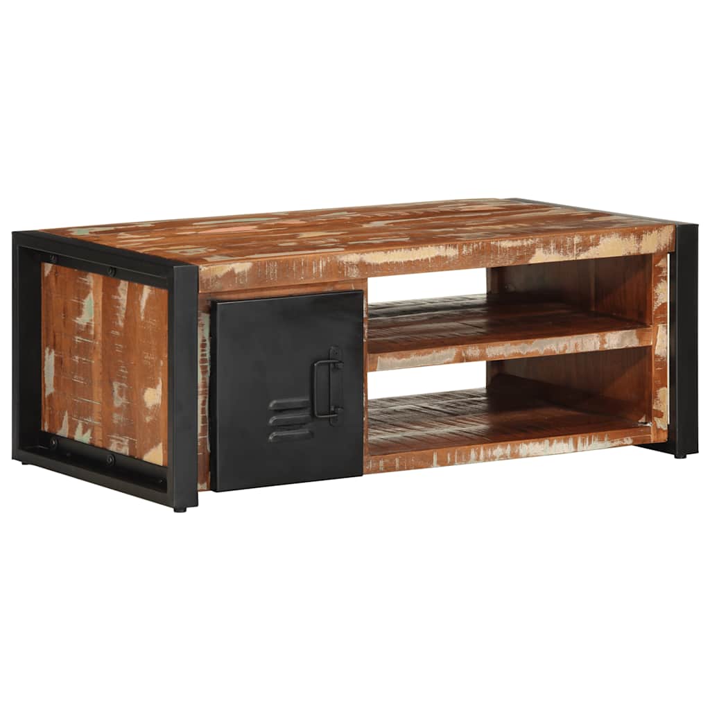 Coffee Table Multicolour 90X50X36 Cm Solid Wood Reclaimed