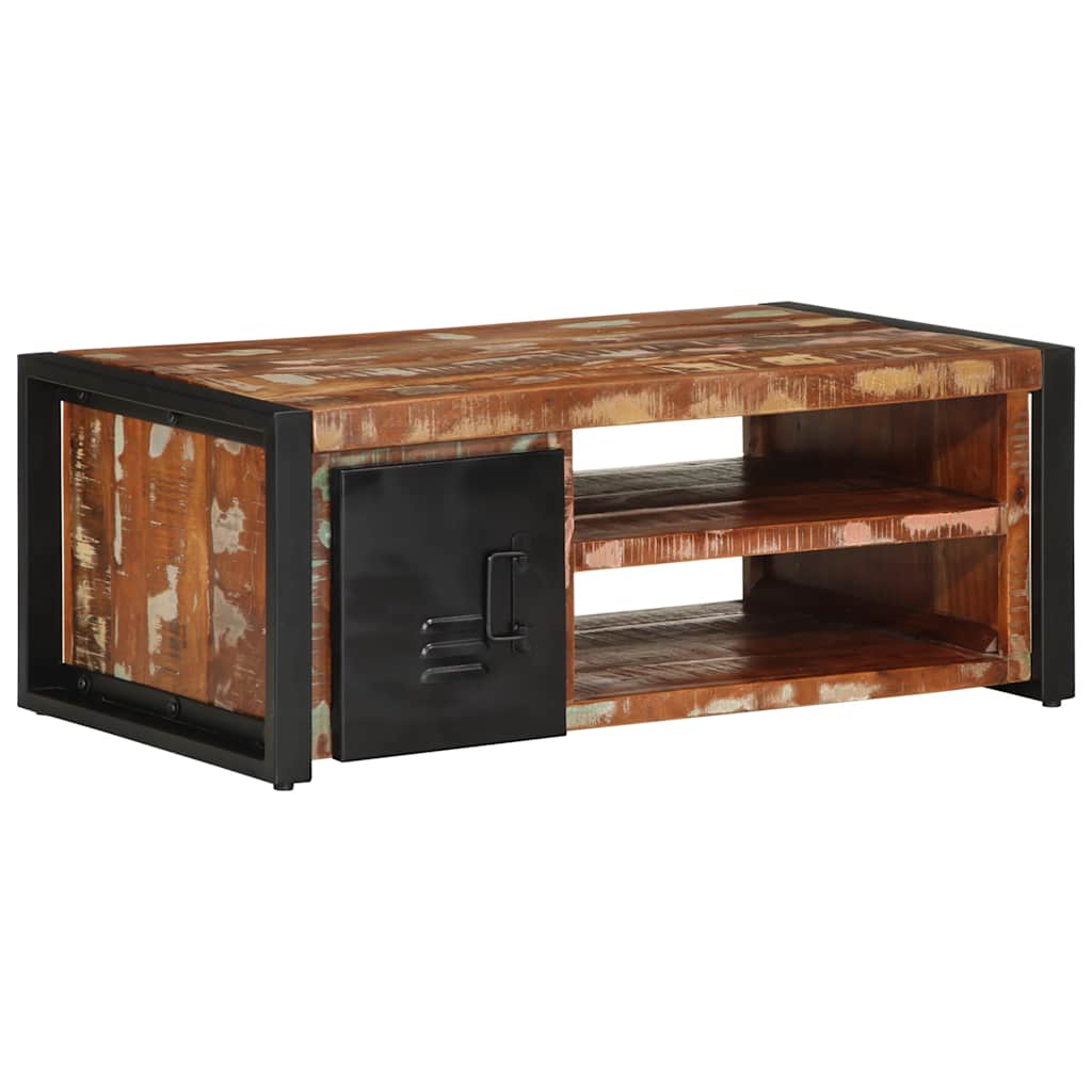 Coffee Table Multicolour 90X50X36 Cm Solid Wood Reclaimed