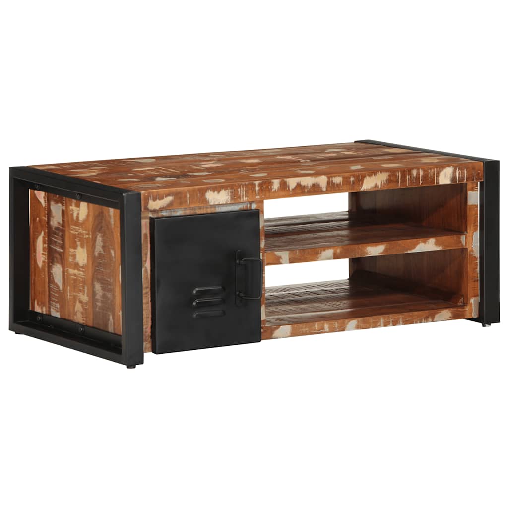 Coffee Table Multicolour 90X50X36 Cm Solid Wood Reclaimed