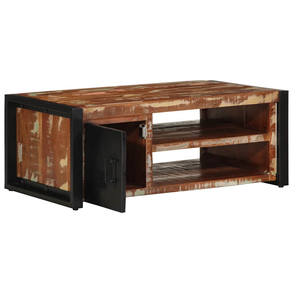 Coffee Table Multicolour 90X50X36 Cm Solid Wood Reclaimed
