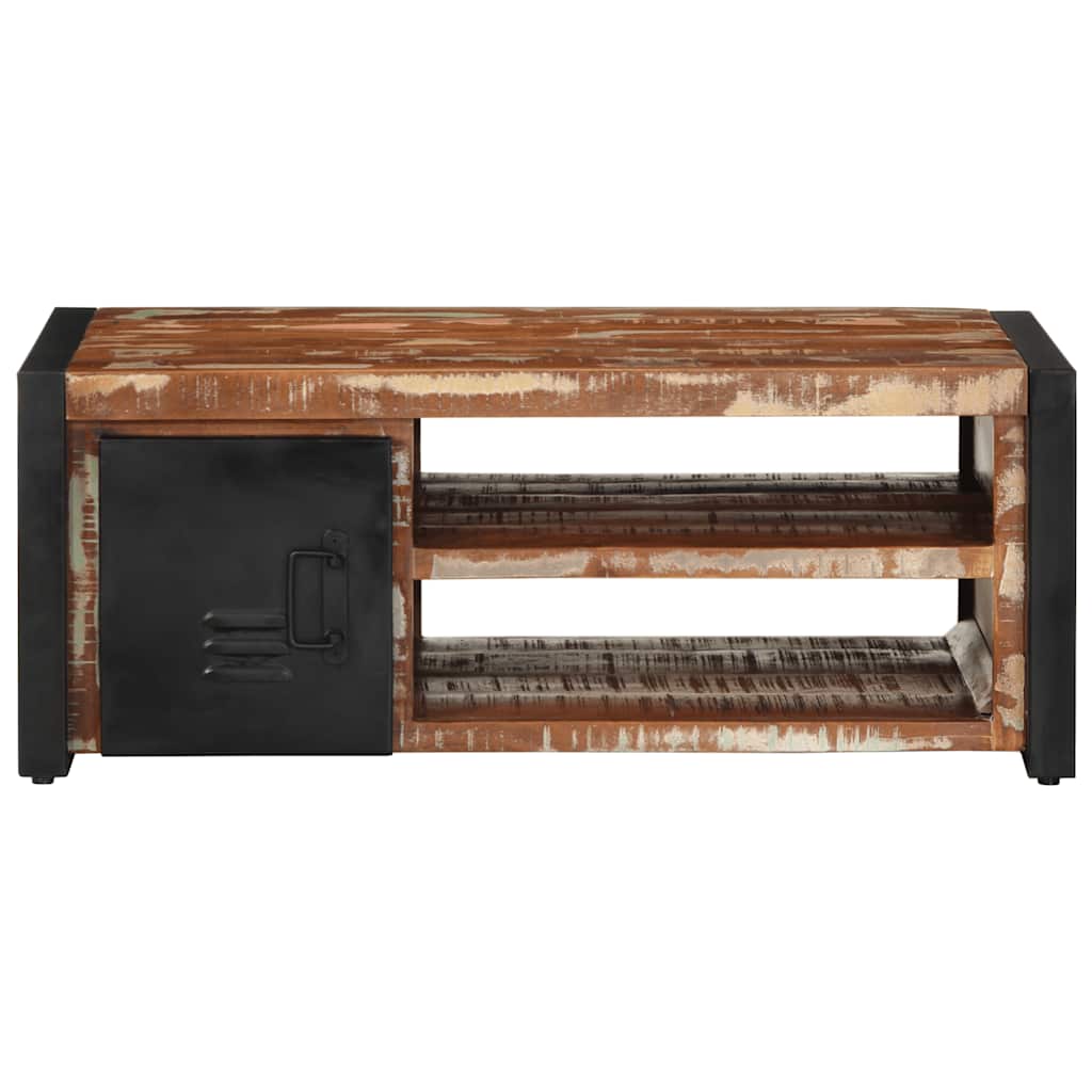 Coffee Table Multicolour 90X50X36 Cm Solid Wood Reclaimed
