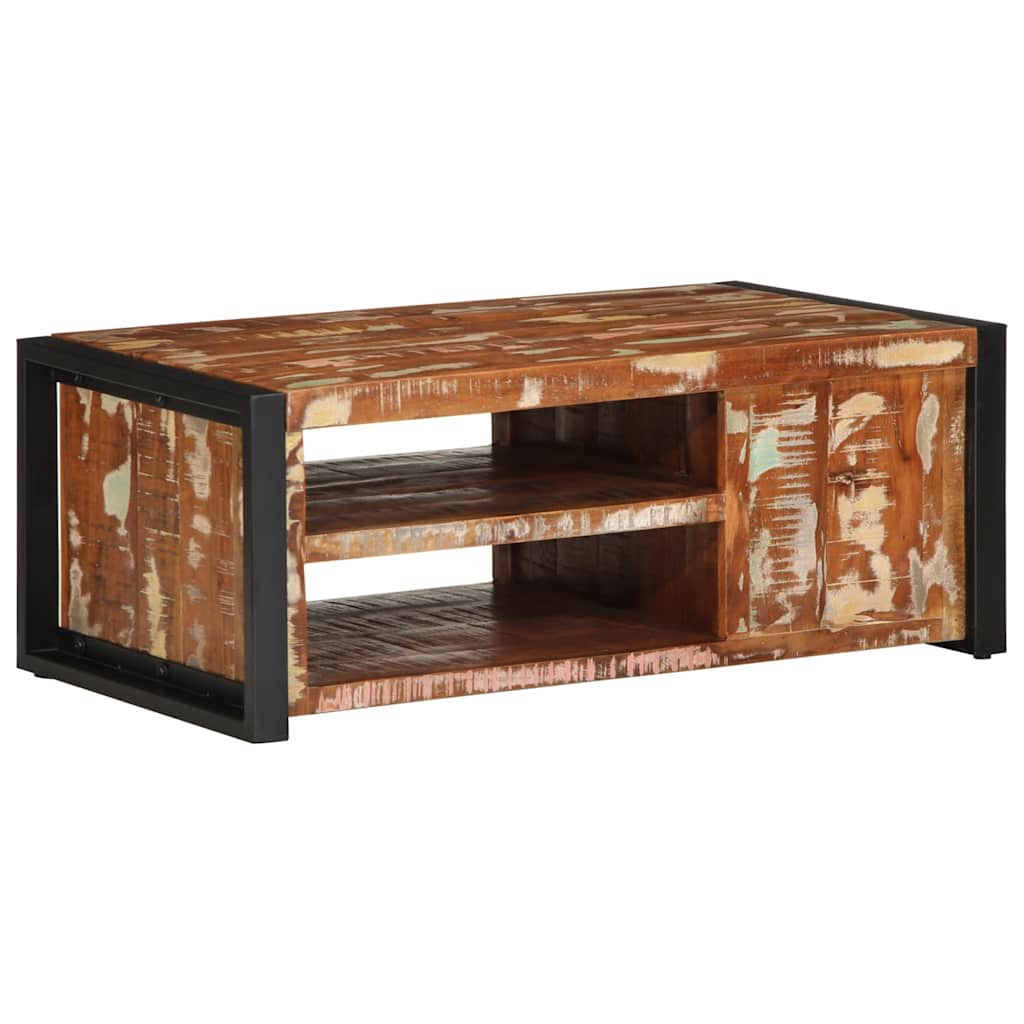 Coffee Table Multicolour 90X50X36 Cm Solid Wood Reclaimed