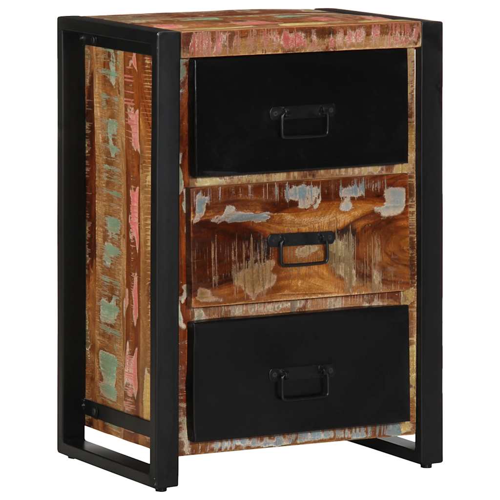 Drawer Cabinet Multicolour 50X35X70 Cm Solid Wood Reclaimed