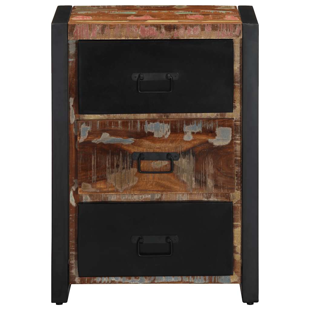 Drawer Cabinet Multicolour 50X35X70 Cm Solid Wood Reclaimed