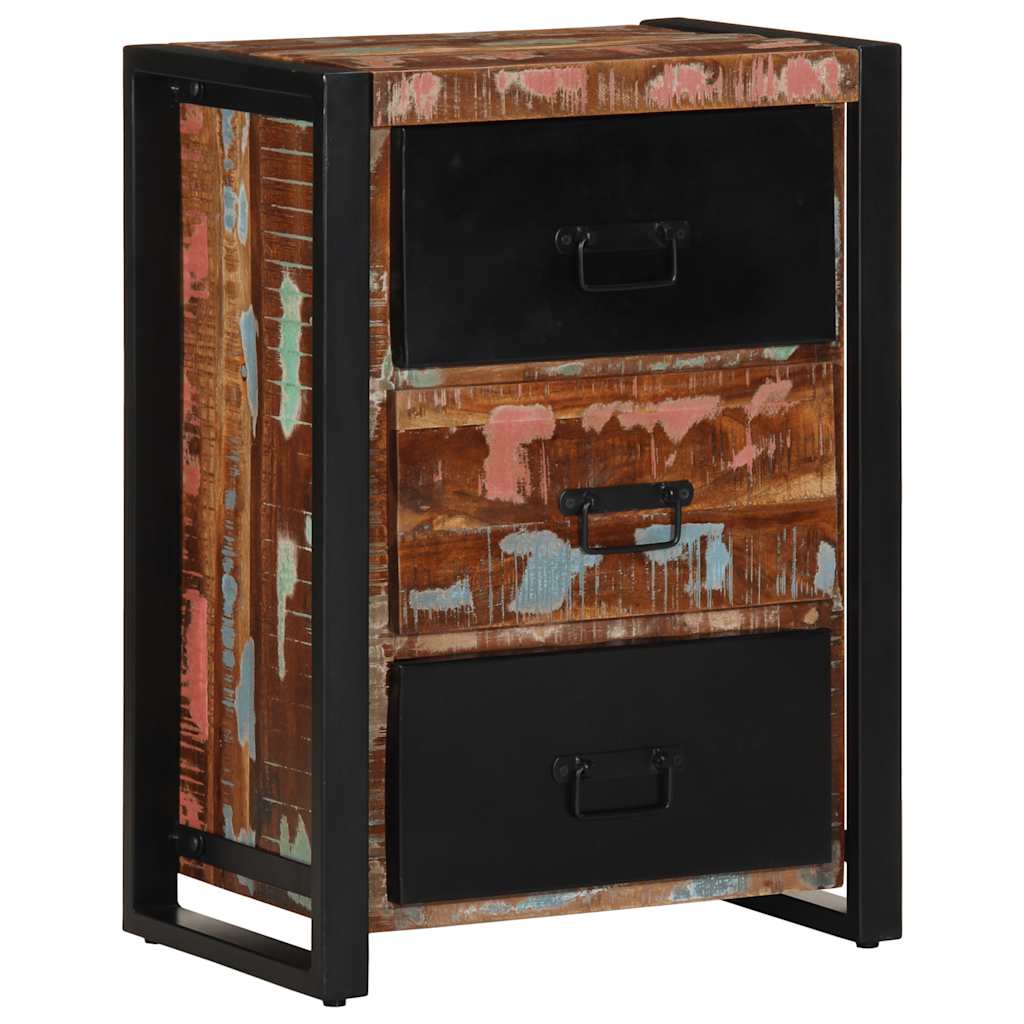 Drawer Cabinet Multicolour 50X35X70 Cm Solid Wood Reclaimed
