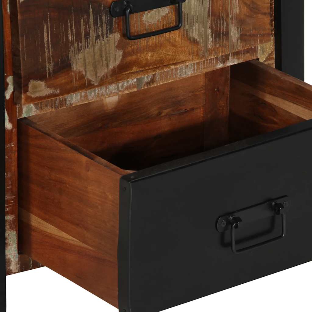 Drawer Cabinet Multicolour 50X35X70 Cm Solid Wood Reclaimed