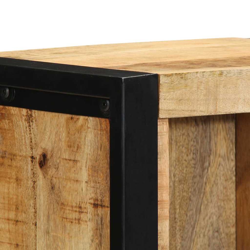 Media Storage Cabinet Bedside Brown 40 X 30 80 Cm Solid Mango Wood Solid Rough M