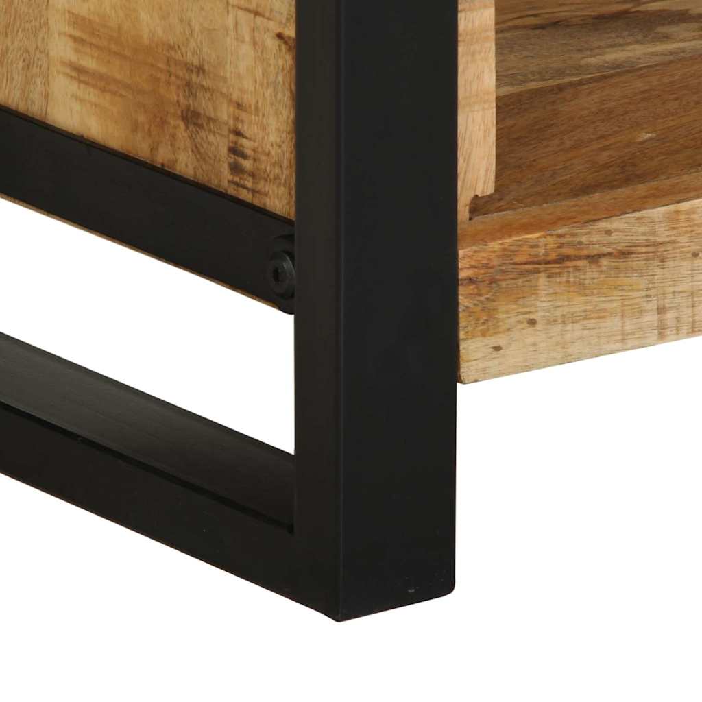 Media Storage Cabinet Bedside Brown 40 X 30 80 Cm Solid Mango Wood Solid Rough M