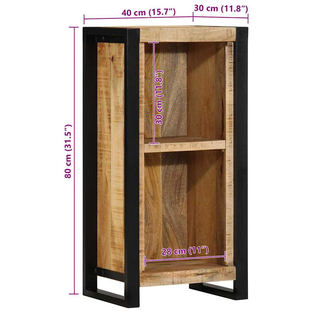 Media Storage Cabinet Bedside Brown 40 X 30 80 Cm Solid Mango Wood Solid Rough M