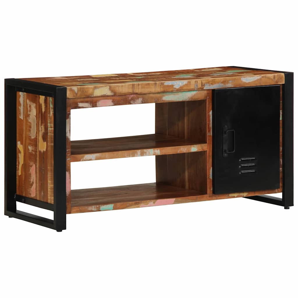 Shoe Bench Multicolour 100 X 40 X 50 Cm Solid Reclaim Wood