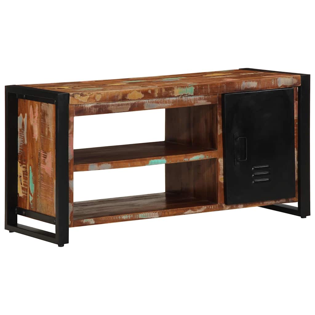 Shoe Bench Multicolour 100 X 40 X 50 Cm Solid Reclaim Wood