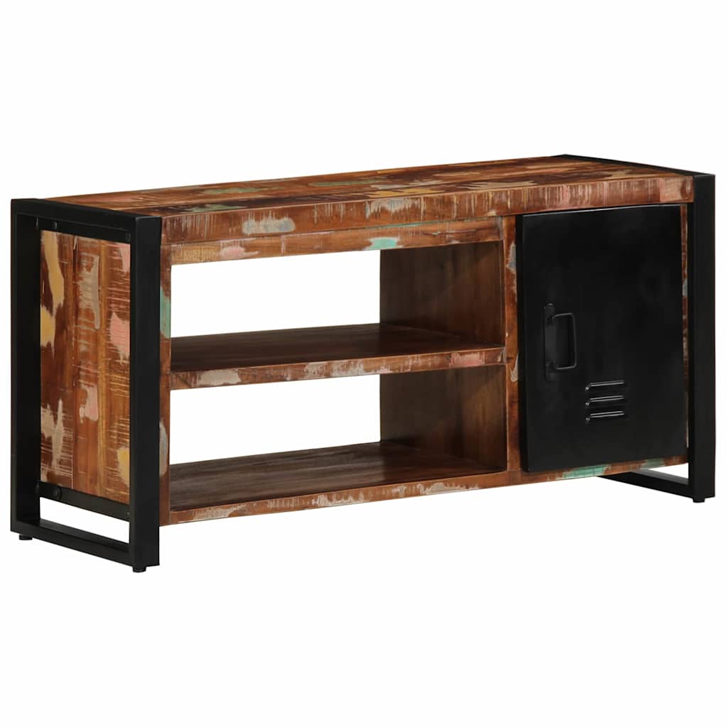 Shoe Bench Multicolour 100 X 40 X 50 Cm Solid Reclaim Wood