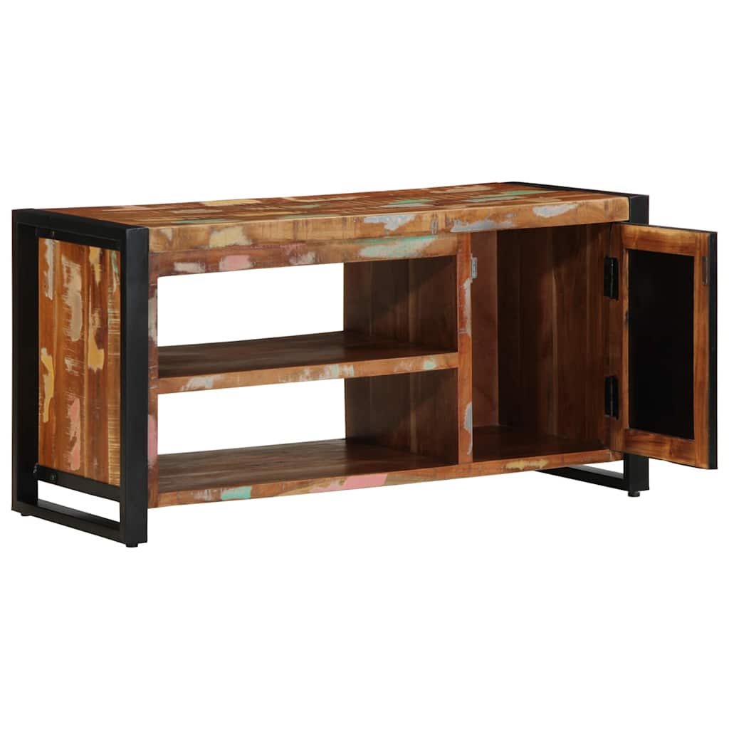 Shoe Bench Multicolour 100 X 40 X 50 Cm Solid Reclaim Wood