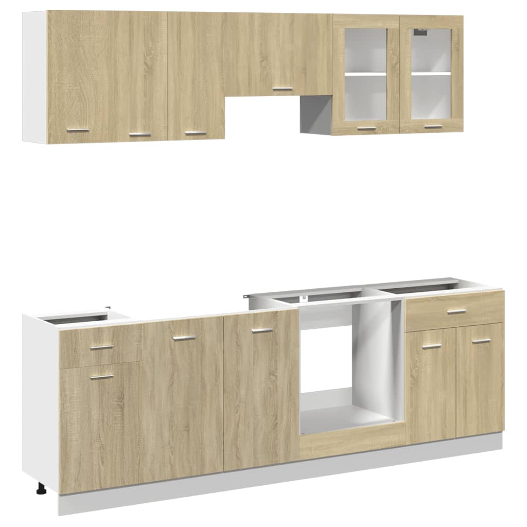 8 Piece Kitchen Cabinet Set Lyon Engineered Wood