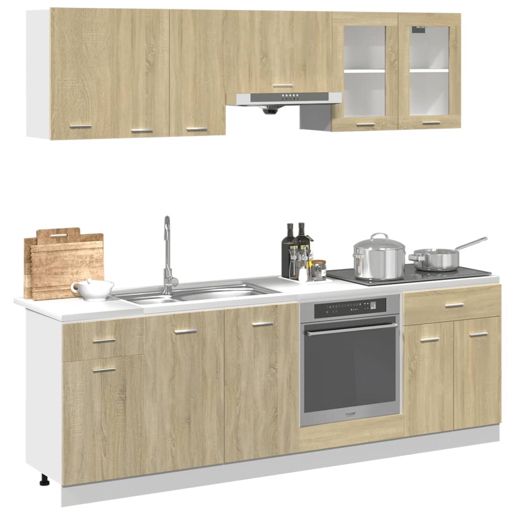 8 Piece Kitchen Cabinet Set Lyon Engineered Wood