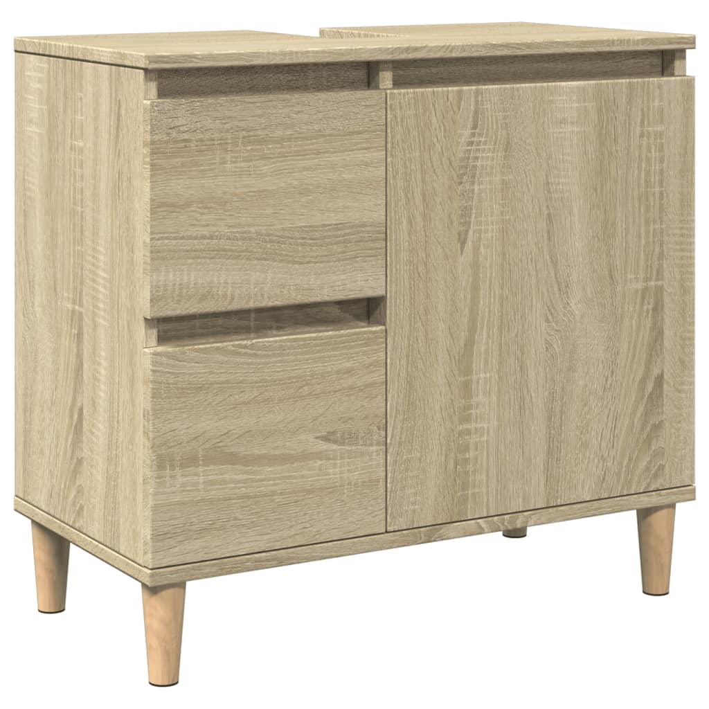 3 Piece Bathroom Furniture Set Engineered Wood