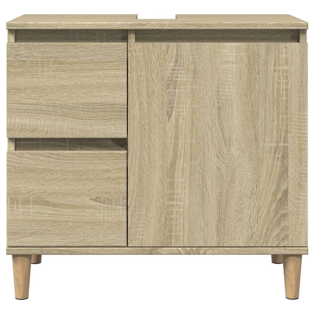 3 Piece Bathroom Furniture Set Engineered Wood