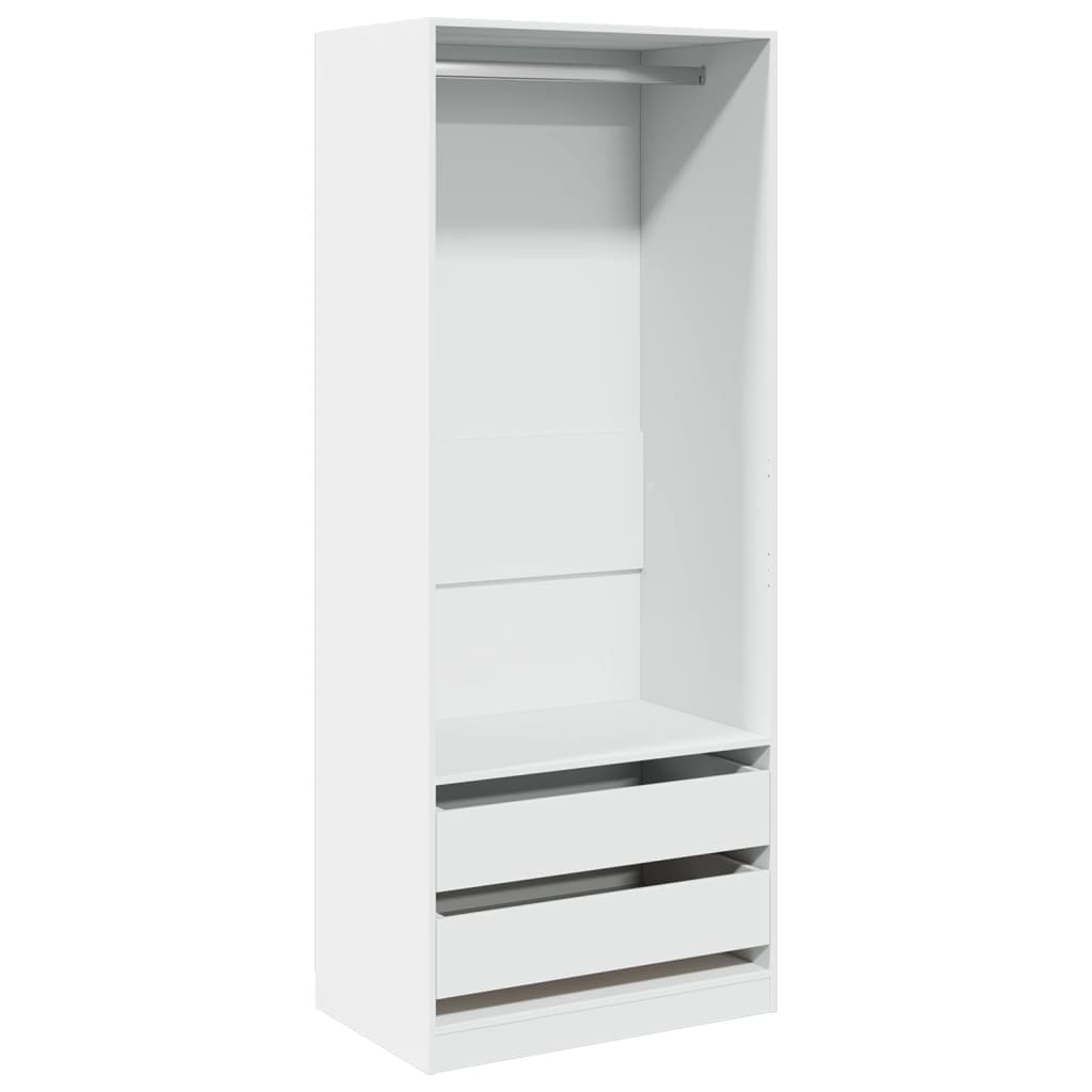 Wardrobe Storage Cabinet Engineered Wood Hanging Rail Bedroom Furniture