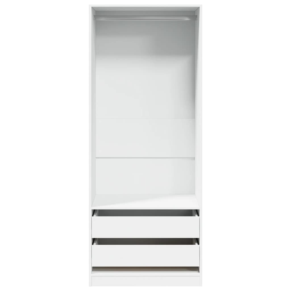 Wardrobe Storage Cabinet Engineered Wood Hanging Rail Bedroom Furniture