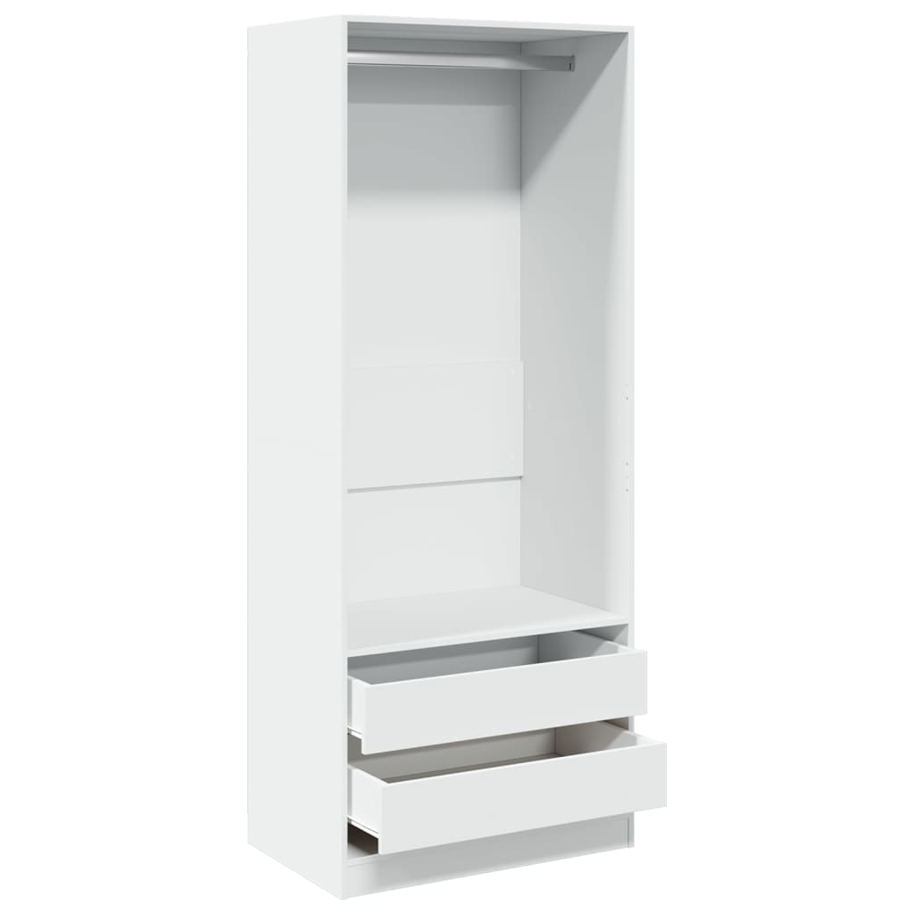 Wardrobe Storage Cabinet Engineered Wood Hanging Rail Bedroom Furniture