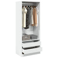 Wardrobe Storage Cabinet Engineered Wood Hanging Rail Bedroom Furniture