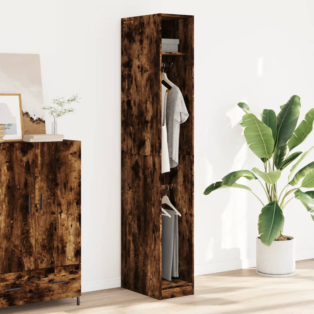 Wardrobe Engineered Wood Closet Hanging Rail Bedroom Storage Unit